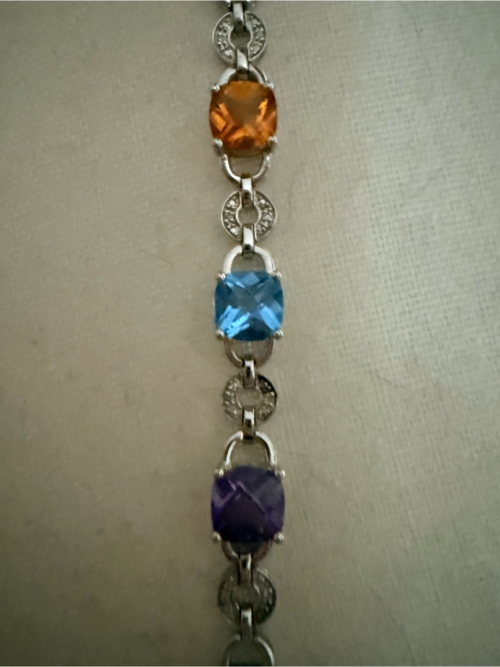Multi-Color Gemstone Tennis Bracelet - Women Jewelry - Picture 2 of 4